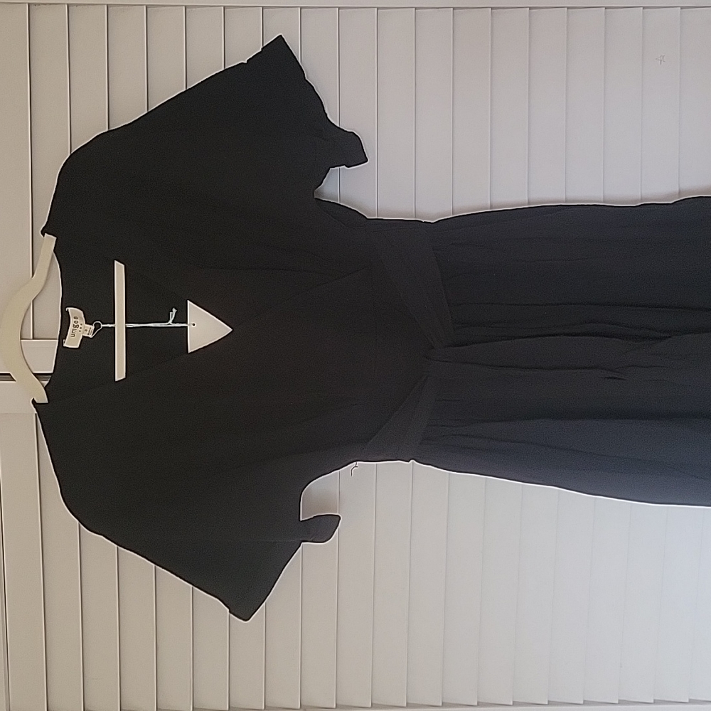 Midi wrap little black dress
